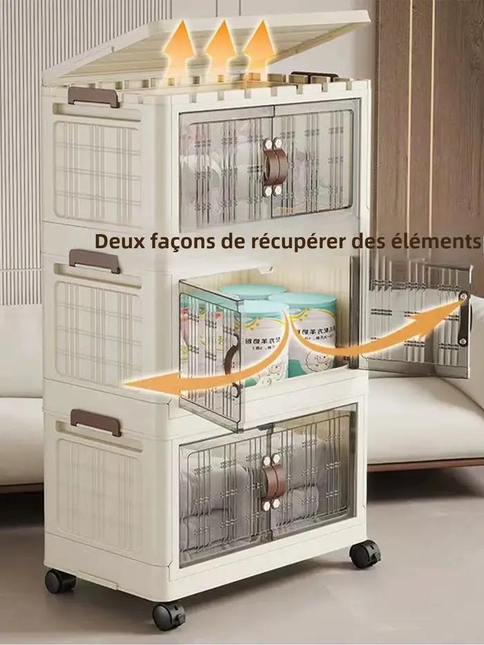 Armoire de rangement pliante multifonction de grande capacité