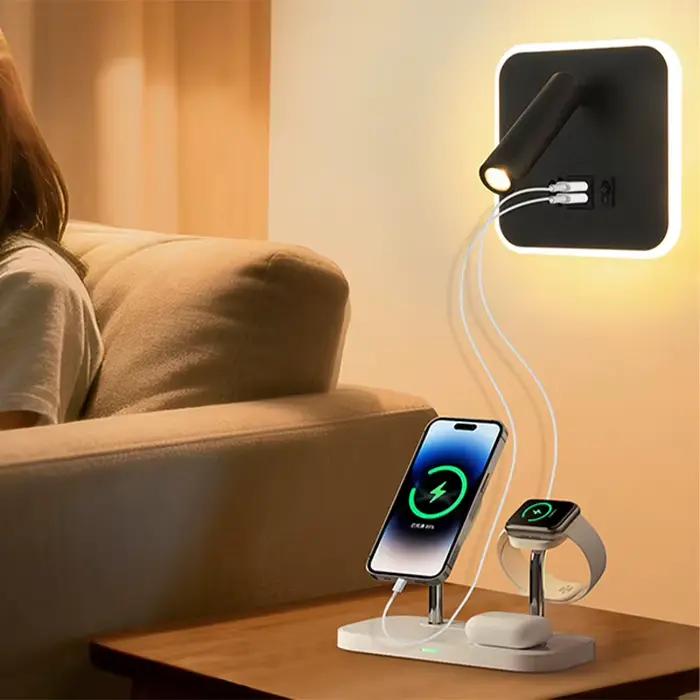 Lampe murale LED de chevet rotative avec interrupteur