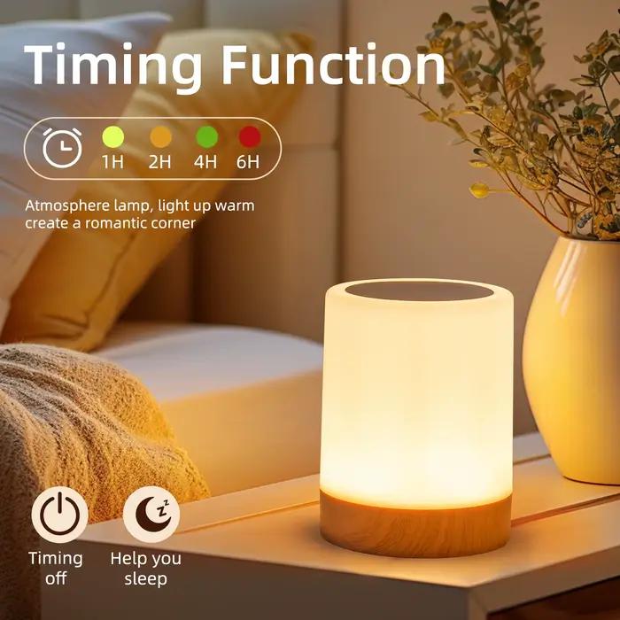 Lampe de chevet tactile RVB rechargeable – 16 couleurs veilleuse LED à intensité variable pour chambre d'enfants