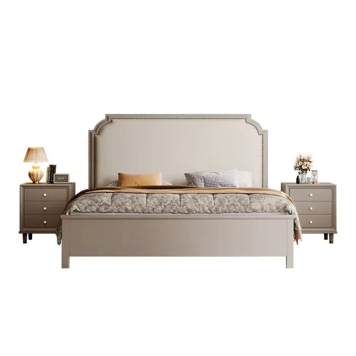 Lit Queen moderne rangement jambe Support Double tête de lit cadre