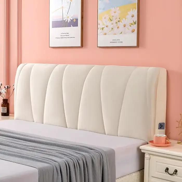 Housse de tête de lit matelassée en velours épais