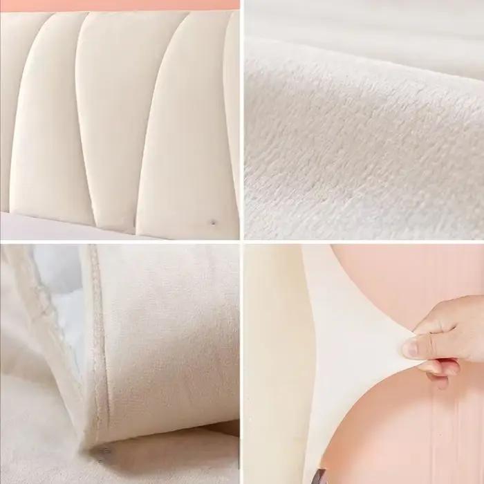Housse de tête de lit matelassée en velours épais
