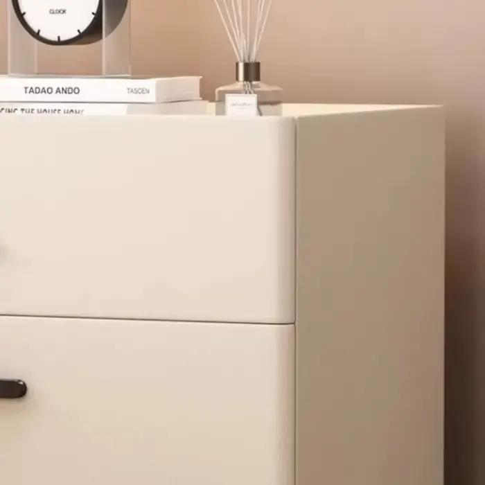 Table de Chevet Minimaliste de Luxe Chic Moderne en Bois avec Rangement et Station de Recharge – Décoration Intérieure pour Chambre