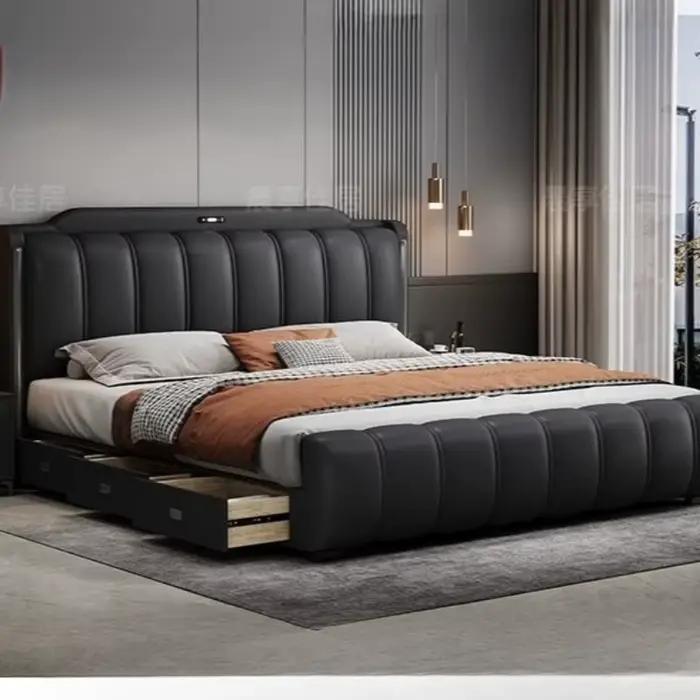 Chambres uniques lits cadre tête De lit moderne luxe