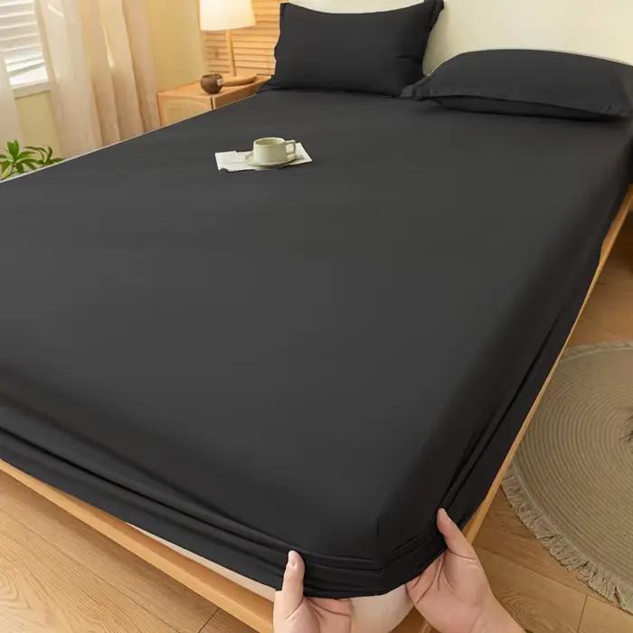 1 drap-housse uni brossé
