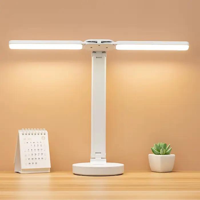 Lampe de bureau LED 3 niveaux Dimmable tactile veilleuse USB Rechargeable Protection des yeux lampe de Table pliable pour chambre chevet lecture