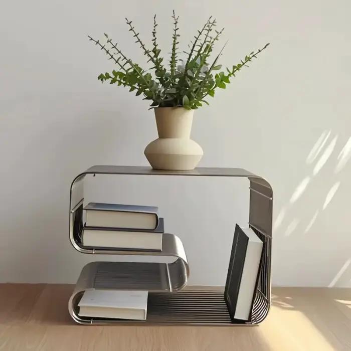 Table basse scandinave moderne en métal