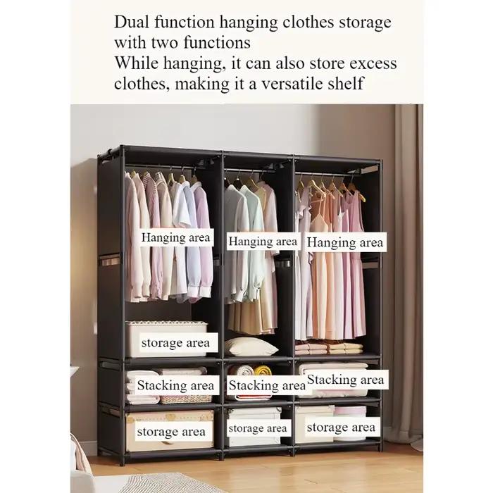 Nouvelle armoire de chambre à coucher, montage simple, économique, robuste, durable, idéale pour appartement ou maison de location, armoire suspendue