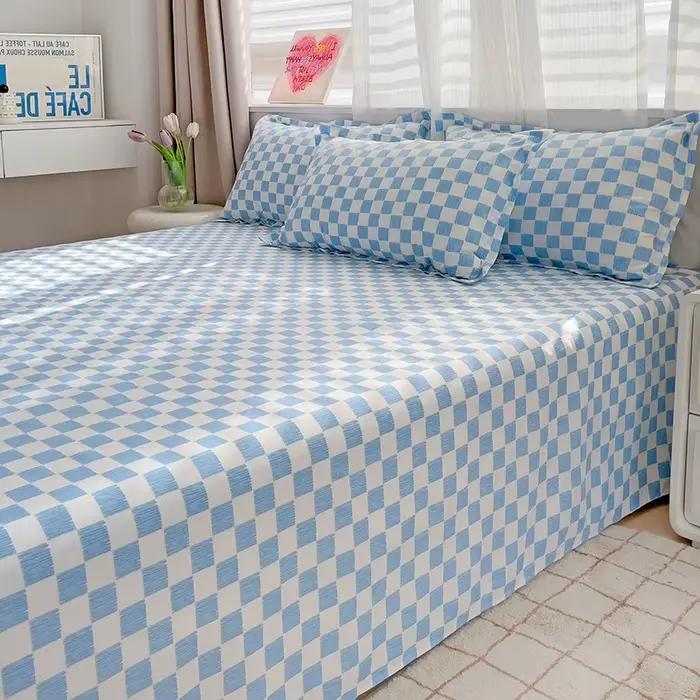 Drap de lit plat en coton lavé