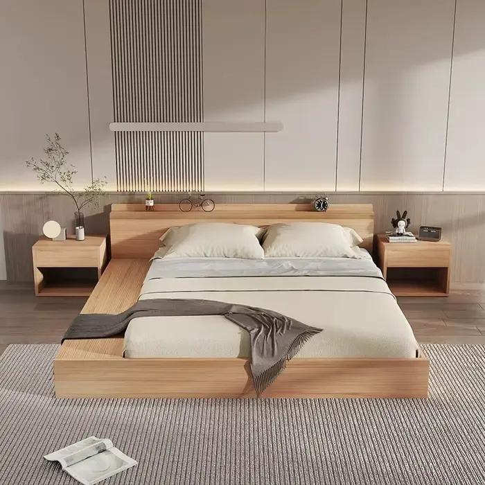 Lits de chambre japonais de style loft 180x200, lits uniques pour enfants, lits de luxe italiens avec rangement, ensemble complet de meubles de chambre à coucher avec plateforme tatami