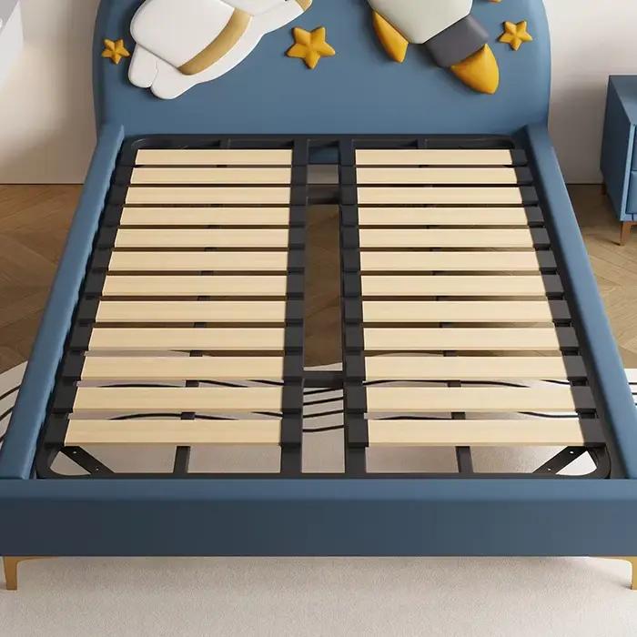 Lit simple King Size bleu 120x200cm