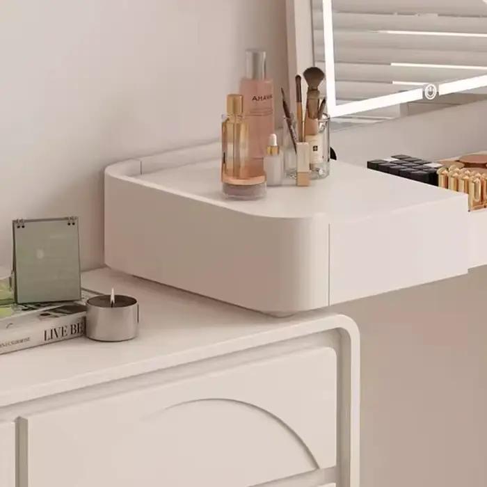 Miroir réglable Coiffeuse femmes lumière près du lit tiroirs