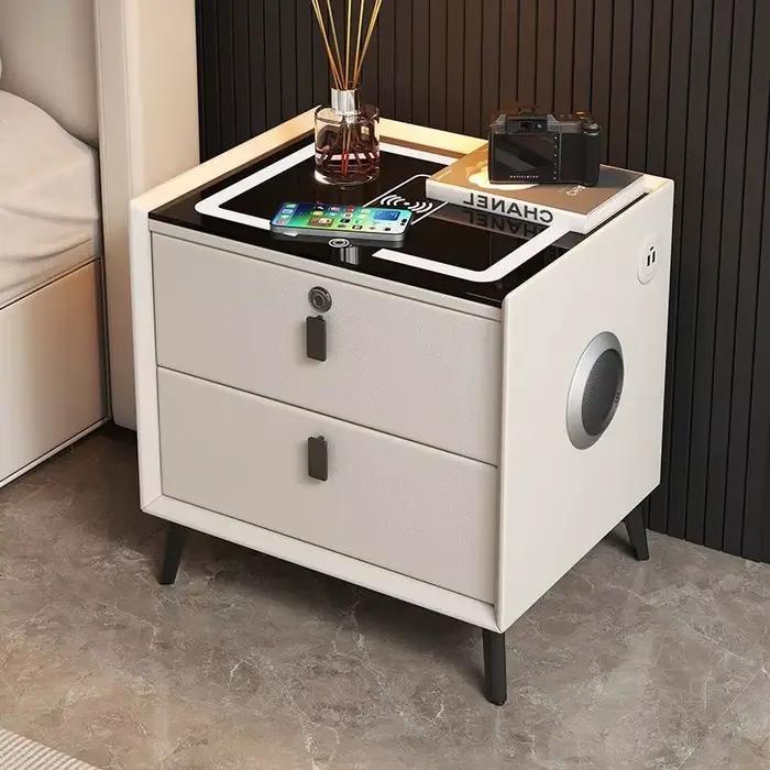 Table de chevet intelligente multifonctionnelle avec chargeur sans fil