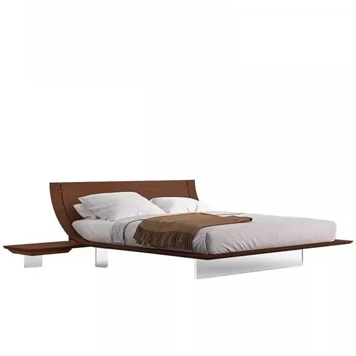 Cadre en métal plate-forme lit blanc européen luxe princesse lit complet réglable filles Meuble De Chambre meubles De maison