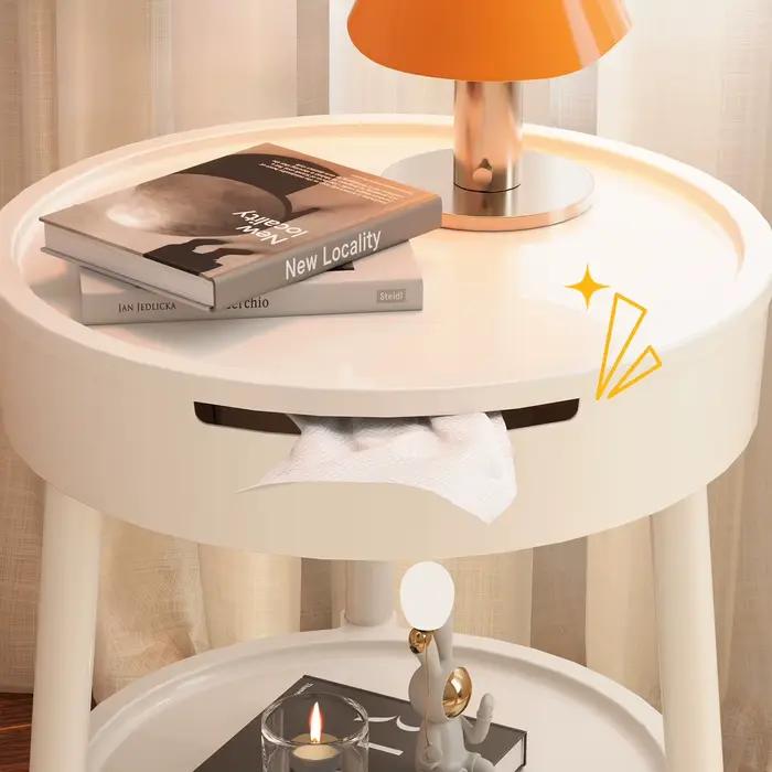 Tables basses rondes blanches