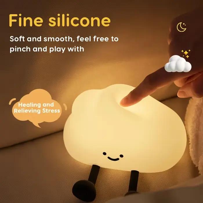 Nuage veilleuse tactile lampe de chevet décoration de chambre USB Rechargeable lumière d'ambiance pour enfants cadeau