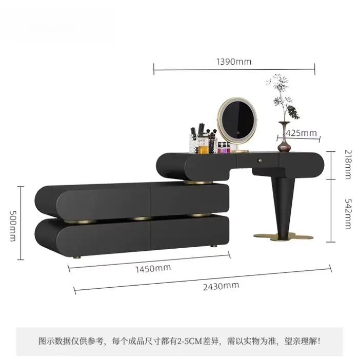 Coiffeuse moderne de luxe avec miroir LED intégré