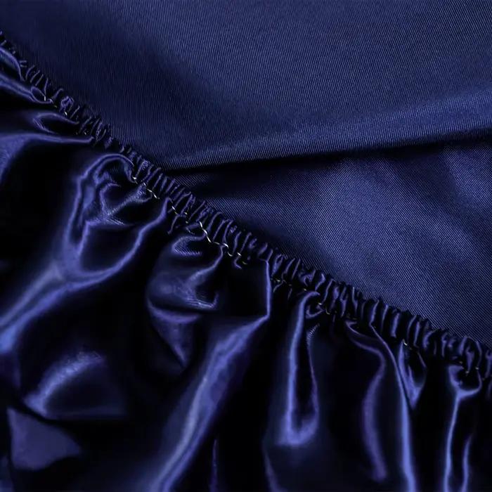 Drap-housse de luxe en satin rayé avec bande élastique