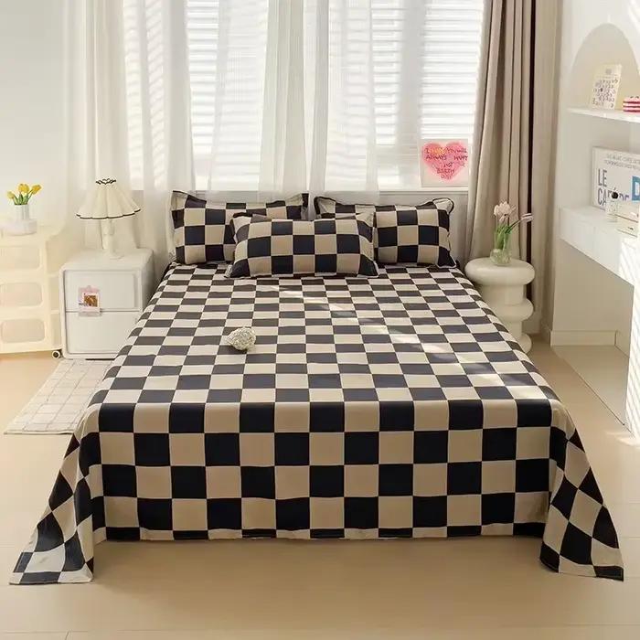 Drap de lit en coton lavé imprimé motif floral