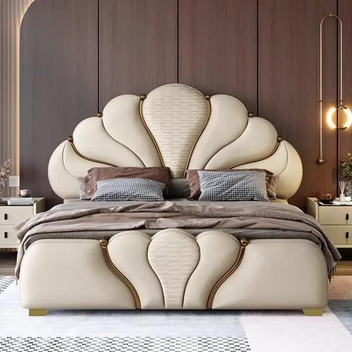Lit double de rangement multifonctionnel moderne pour chambre principale