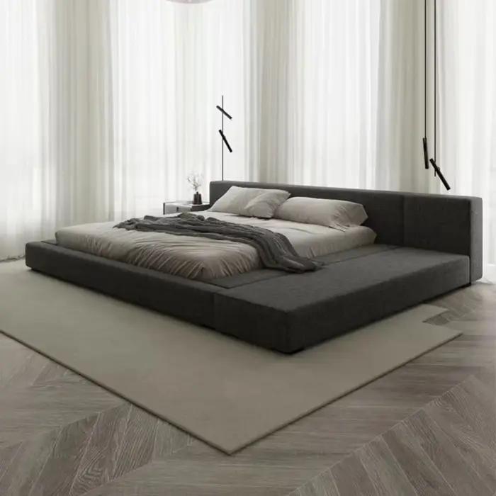 Chambre à coucher de filles lit de luxe esthétique moderne tête de lit nordique cadre de lit tables de nuit rembourrage camas de dormitorio meubles