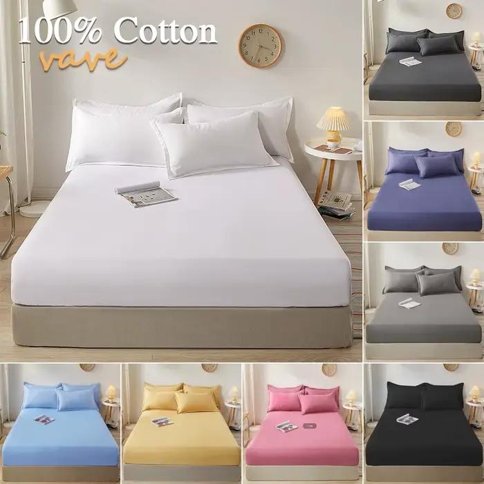 Drap-housse 100% coton avec bandes élastiques