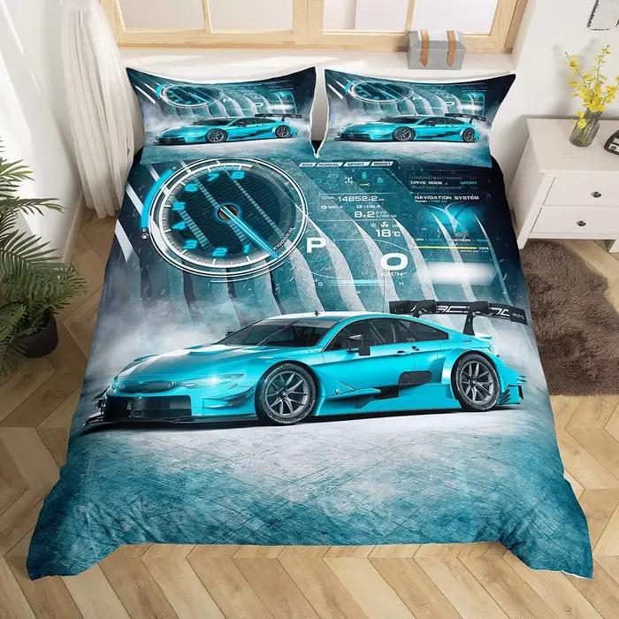 Parure de lit double pour voiture de sport pour garçons