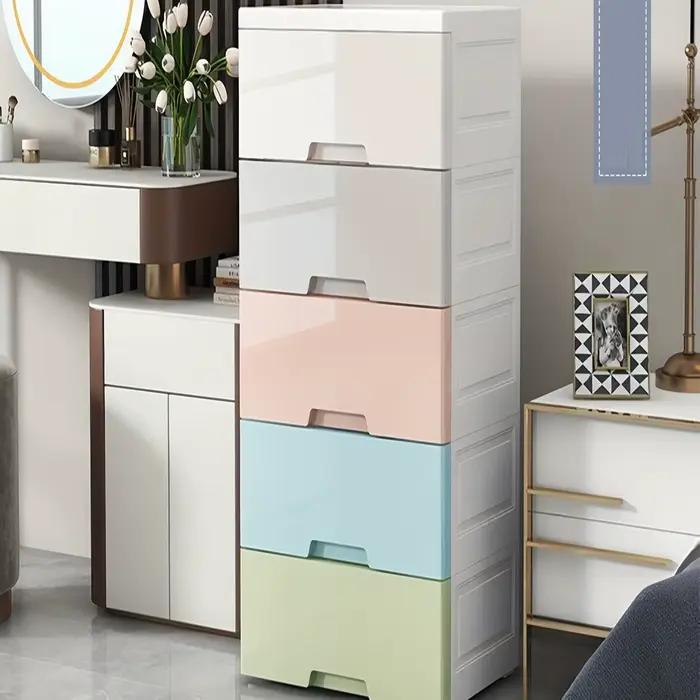 Armoire de rangement en plastique épaissi style tiroir pour vêtements de bébé nourrisson et enfant gain de place pour la maison.