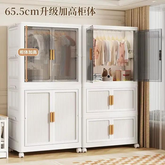 Étagères naturelles armoires organisateur vêtements jean étagère tiroir armoire empilable rangement Stoffen Klerenkast meubles de maison