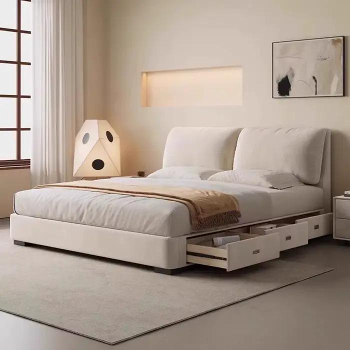 Lit européen Unique, rangement de chambre à coucher moderne