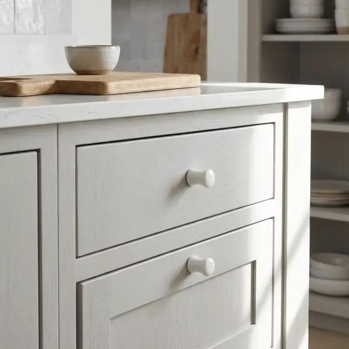 Poignées de meuble en céramique blanche