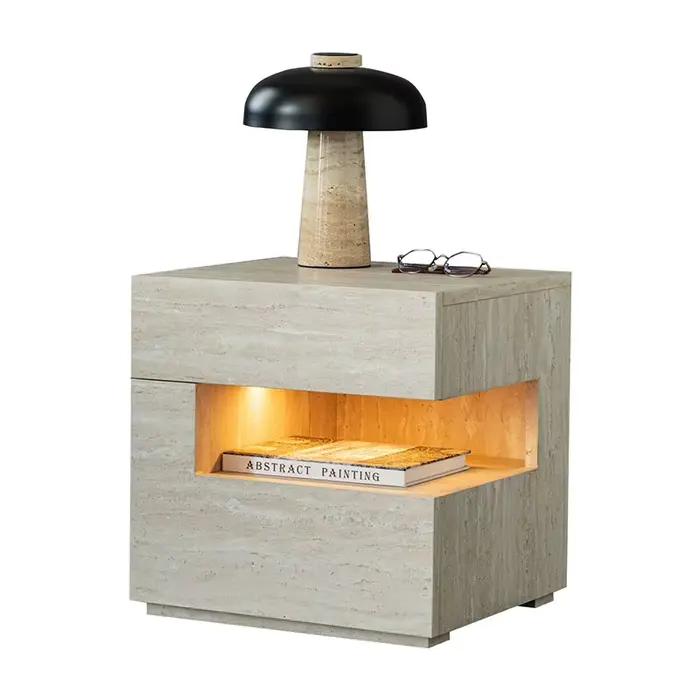 Table de chevet de chambre à coucher avec tiroirs