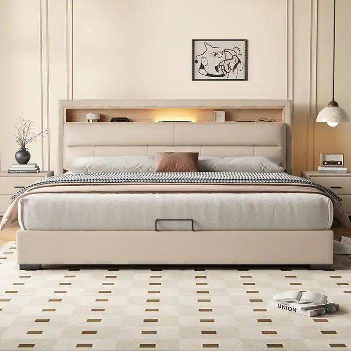Chambres cadre lits moderne tête de lit rangement