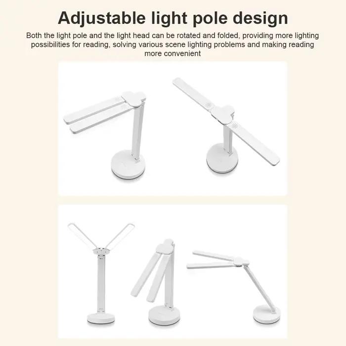 Lampe de bureau LED 3 niveaux Dimmable tactile veilleuse USB Rechargeable Protection des yeux lampe de Table pliable pour chambre chevet lecture