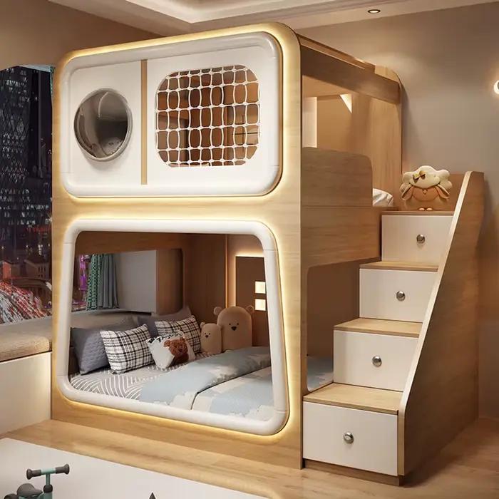 Lit superposé en bois pour petit espace