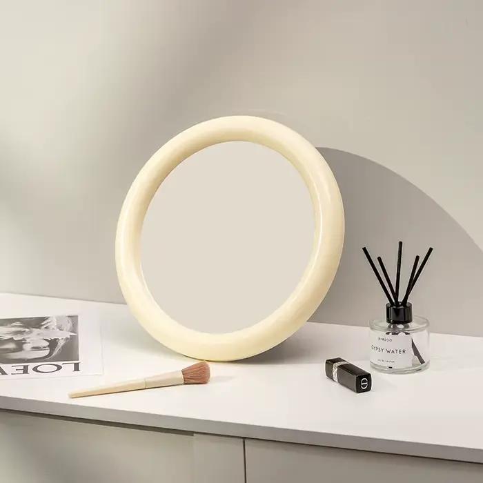 【EpeiusHome】 Miroir de maquillage de bureau, miroir de coiffeuse pour la maison, miroir de bureau Simple pour chambre à coucher, coiffeuse ronde nordique