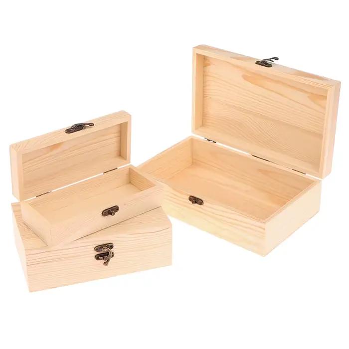 Boîte de rangement rectangulaire en bois