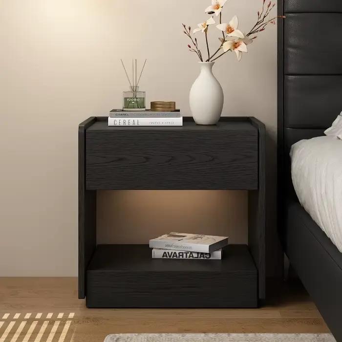 Table de Chevet Tendance Nordique Luxe Moderne Vintage avec Rangement et Présentoir Esthétique – Meuble de Chambre