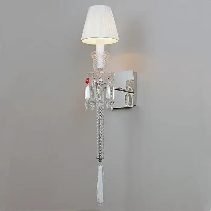 Tête de lit en cristal applique Style européen Villa chambre salon salle à manger luxe miroir phare rétro décoration murale