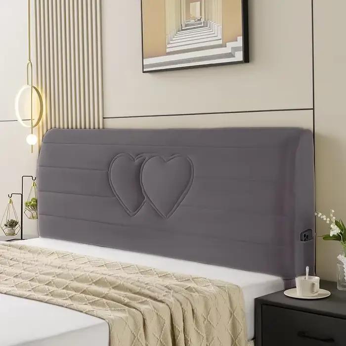 Housse de tête de lit matelassée en velours tout compris
