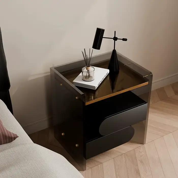 Design avec rangement tables De nuit acrylique rectangulaire classique moderne