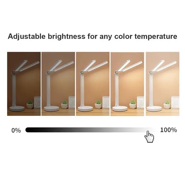 Lampe de bureau LED 3 niveaux Dimmable tactile veilleuse USB Rechargeable Protection des yeux lampe de Table pliable pour chambre chevet lecture