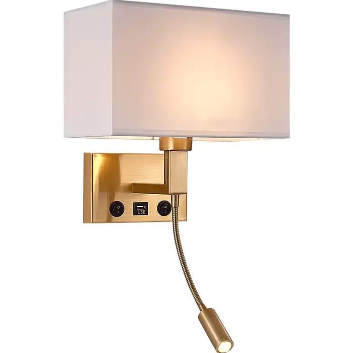 LED lampe de chevet 2.0 USB 3W Spot tissu nordique moderne éclairage intérieur pour chambre lecture salon allée décor