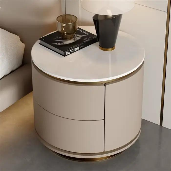 Table De nuit ronde Design délicatesse créative Simple moderne nordique Tables De chevet lumière luxe Mesitas De Noche meubles De chambre