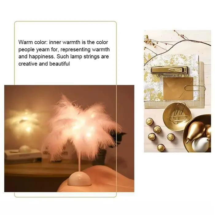 Chambre LED veilleuse plume lampe de Table