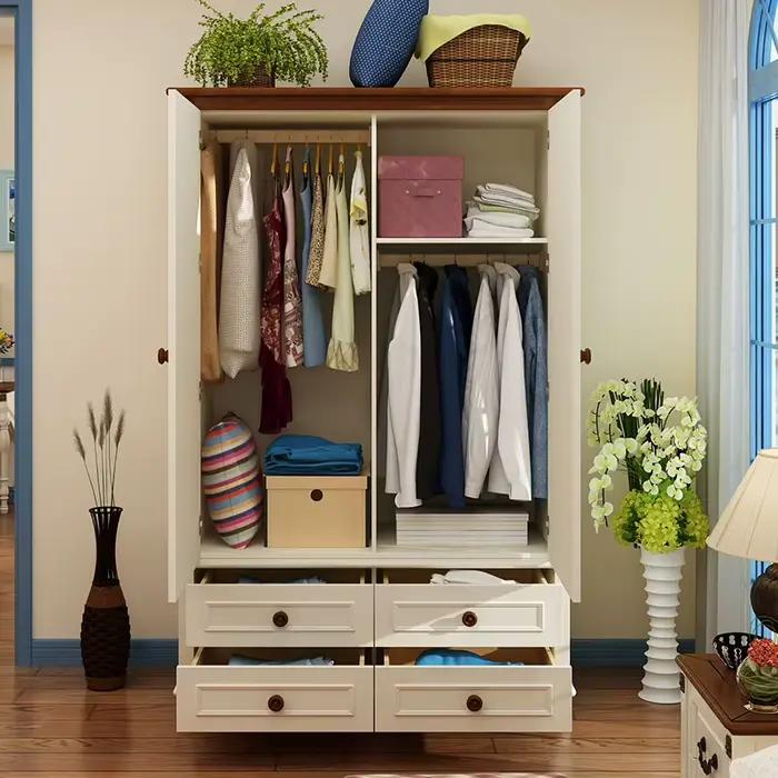 Armoires de chambre européennes supports blancs cintres pour vêtements