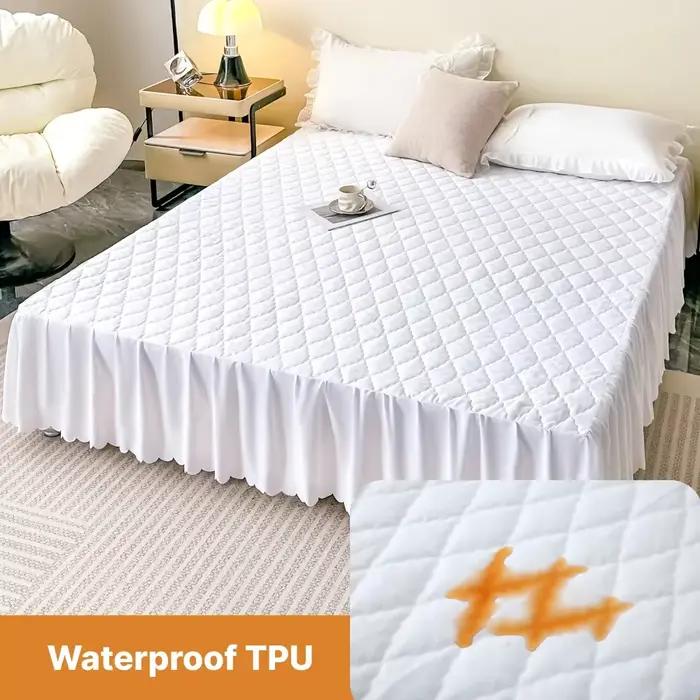 Jupe de lit imperméable matelassée