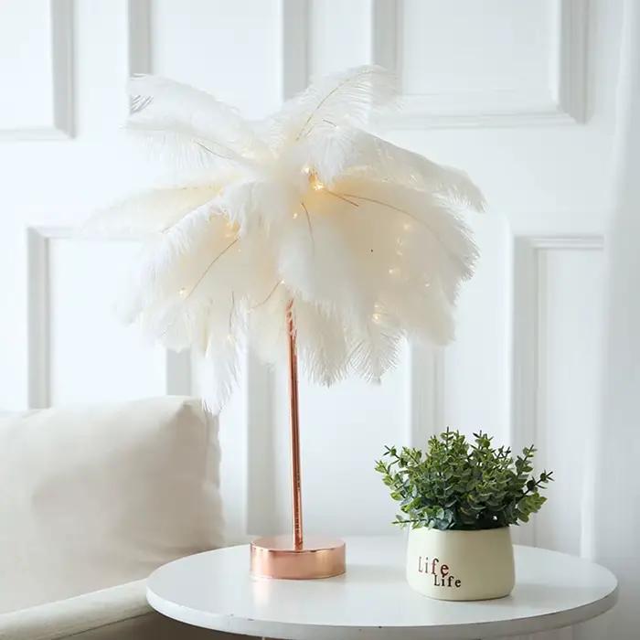 Chambre LED veilleuse plume lampe de Table