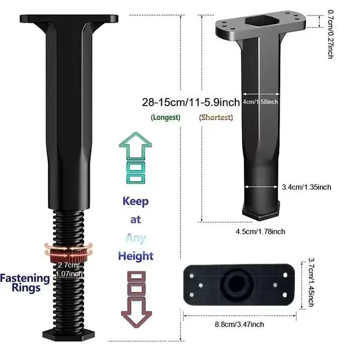 Paquet de 4 pieds de Support de lit réglables