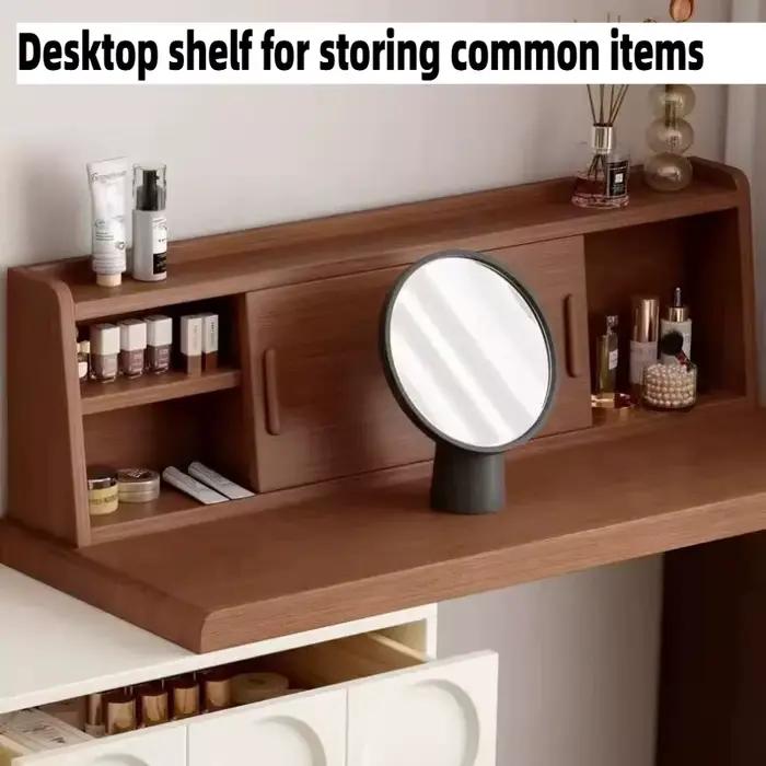 Coiffeuse moderne minimaliste en bois avec six tiroirs